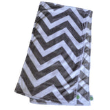Chevron Minky Burp Cloth Gray backed with Birdseye cotton 2 pack