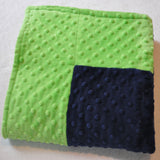 Navy and Lime Minky Baby Blanket