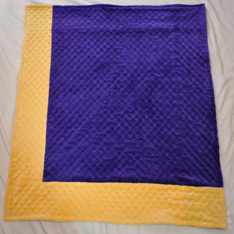 Signature Minky Baby Blanket Sports Purple and Yellow