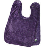 Paisley Minky Baby Bib w/ Cotton Back Purple 2 Pack