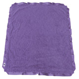 Paisley Minky Baby Blanket Purple with Satin Trim