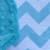 Turquoise Chevron with coordinating Minky