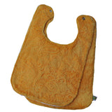 Paisley Minky Baby Bib w/ Cotton Back Yellow 2 Pack